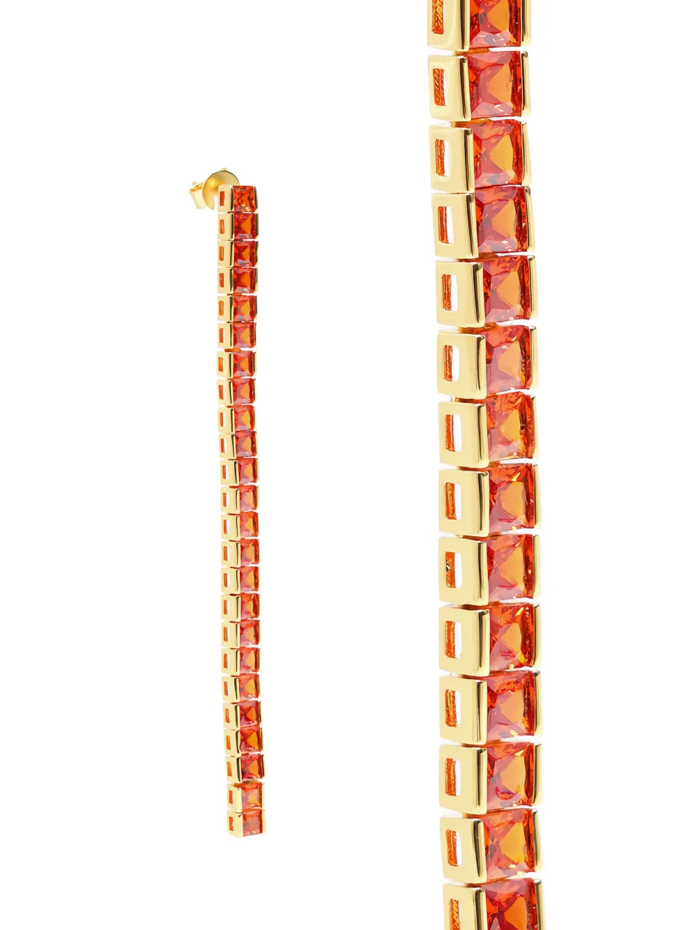 Izabel Display Tennis square-design earrings - Goud