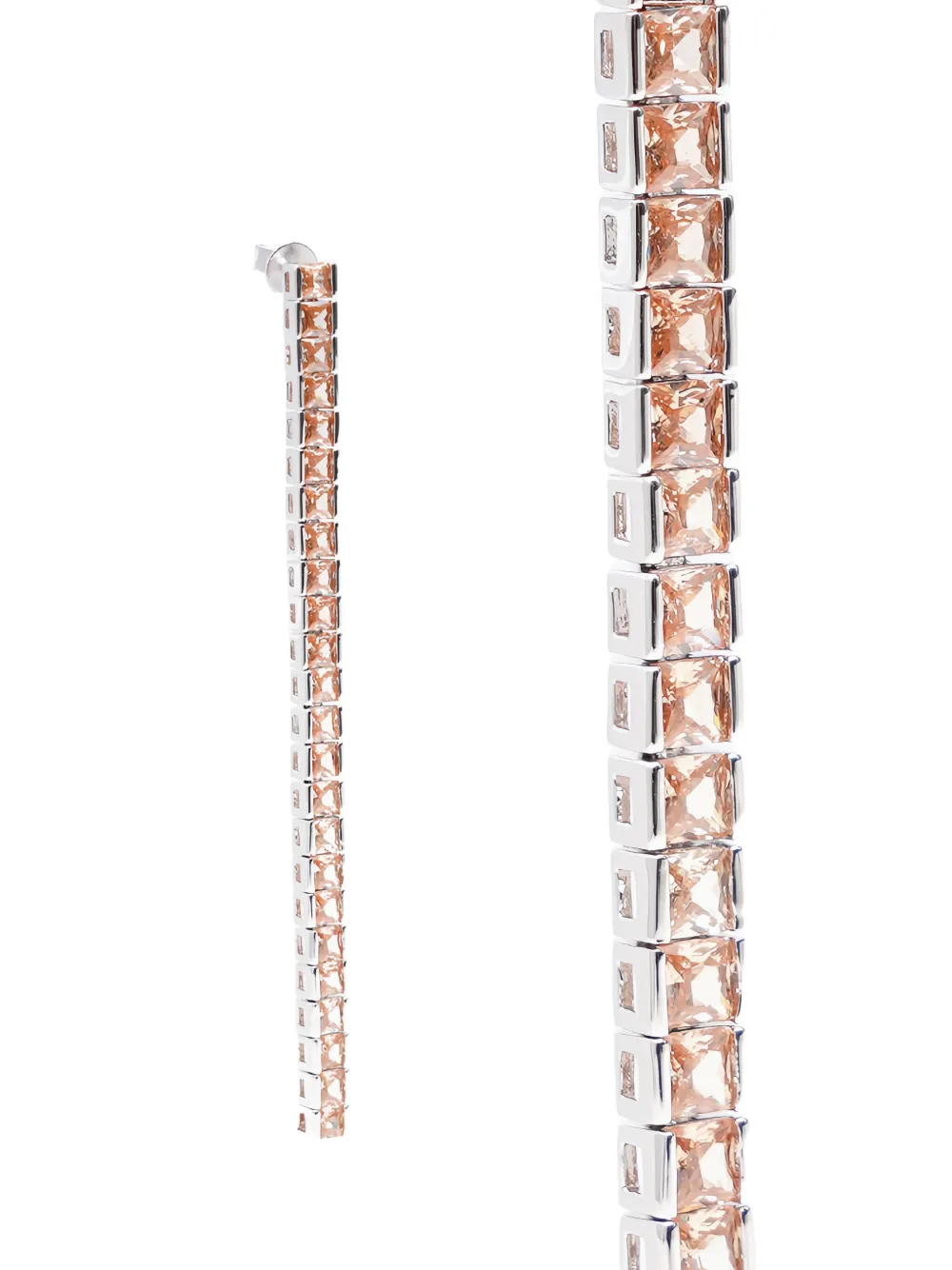 Izabel Display Tennis square-stone earrings - Zilver