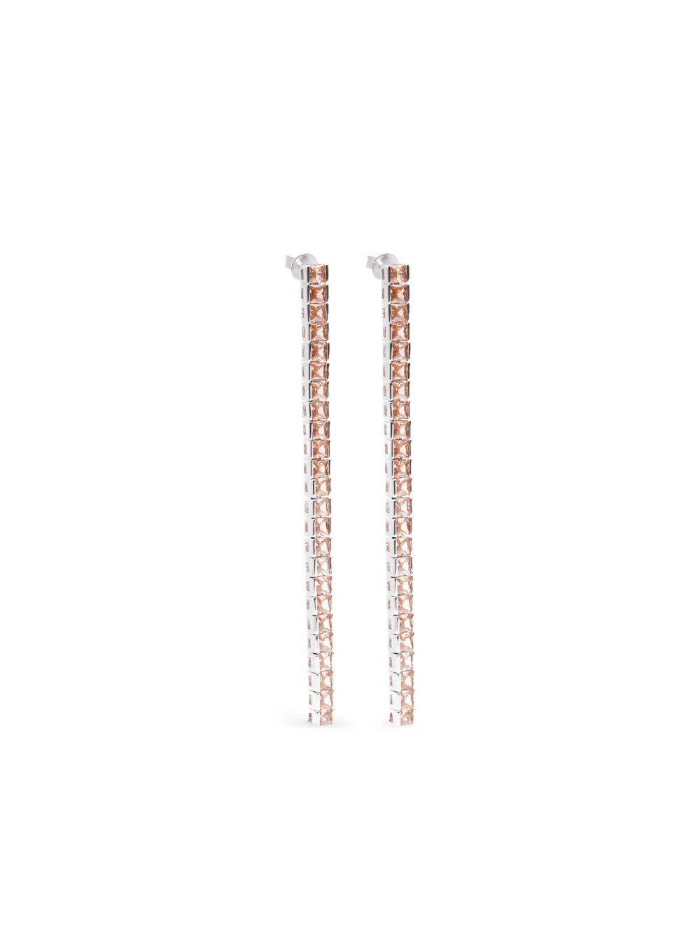 Izabel Display Tennis square-stone earrings | Silver | Image 1