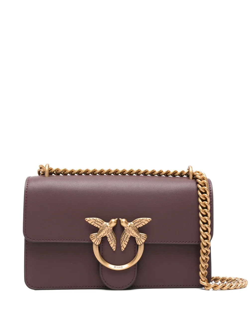 Pinko Classic Love Chain-strap Satchel Bag In Red