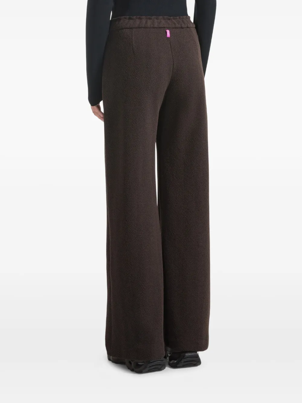DEHA Palazzo broek met visgraatpatroon Bruin