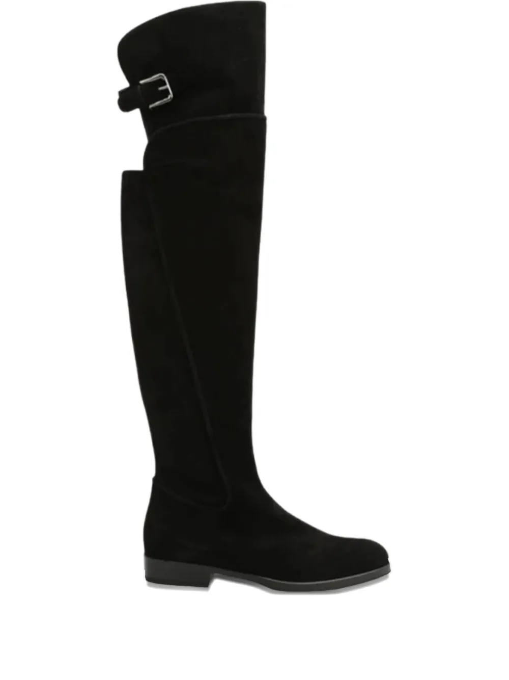 Dolce & Gabbana Buckle-fastening Suede Boots In Black