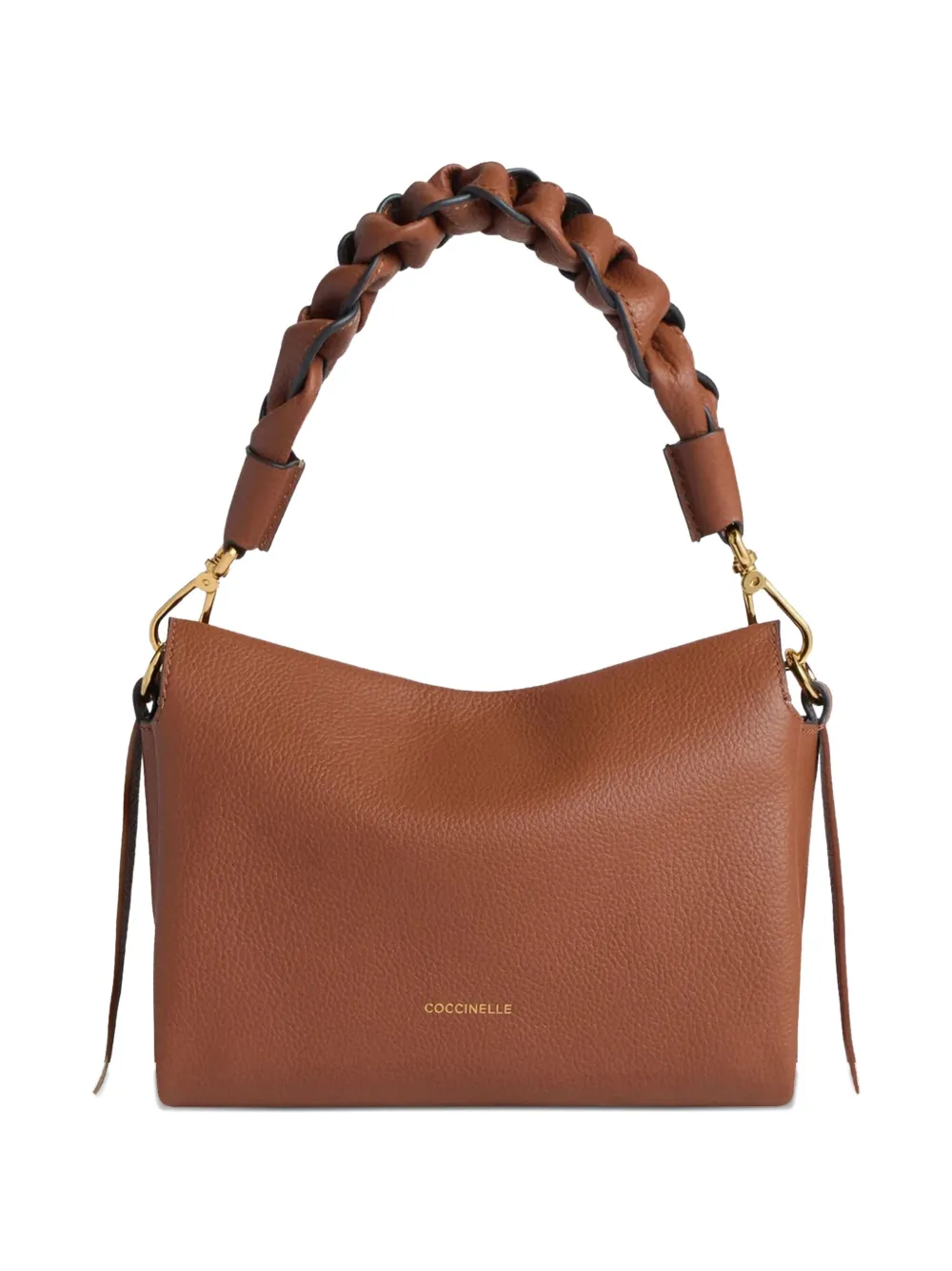 Coccinelle small Boheme braided-handle leather shoulder bag - Marrone