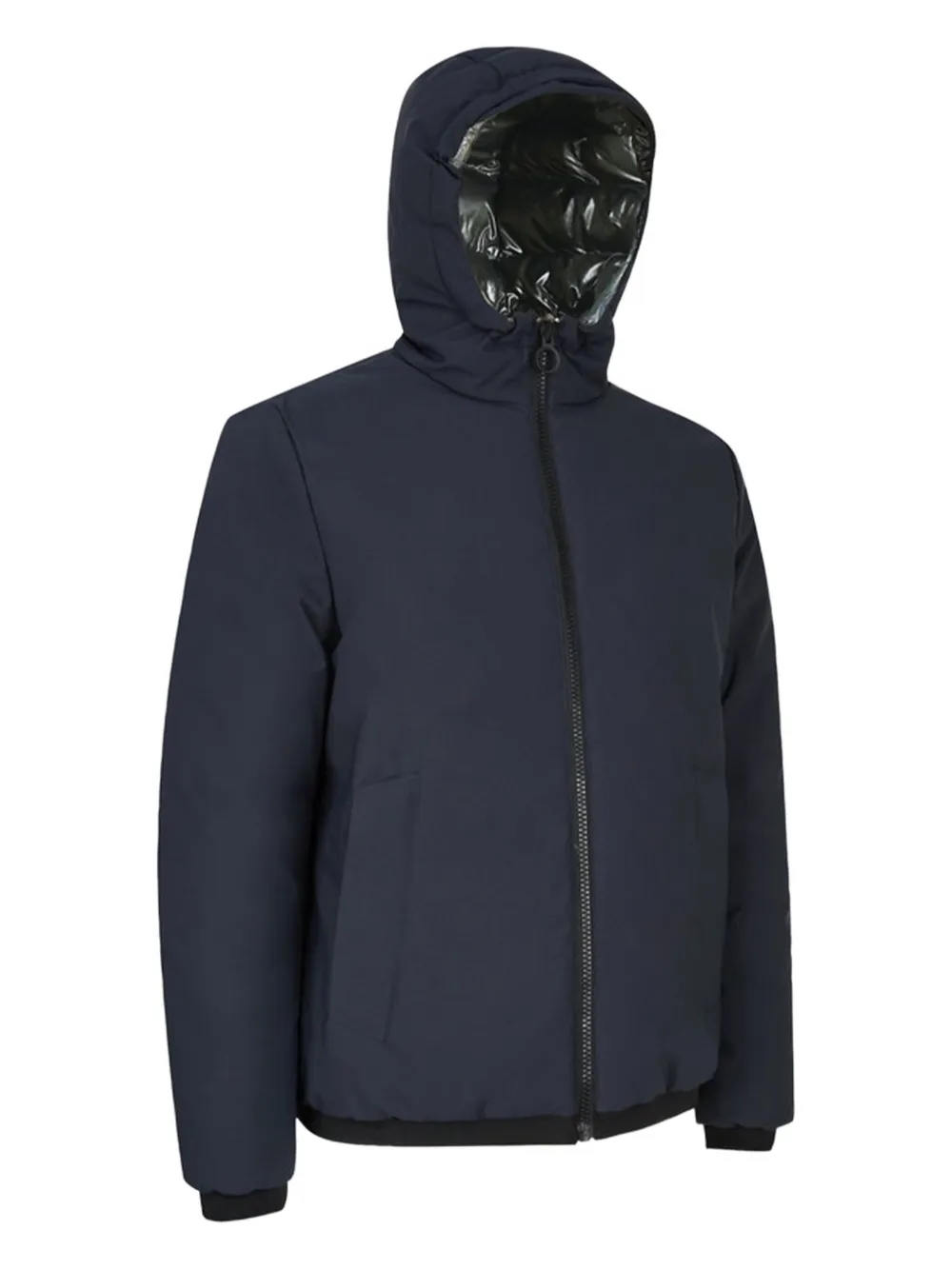 Geox Spherica Hooded Zip-up Jacket In Blue