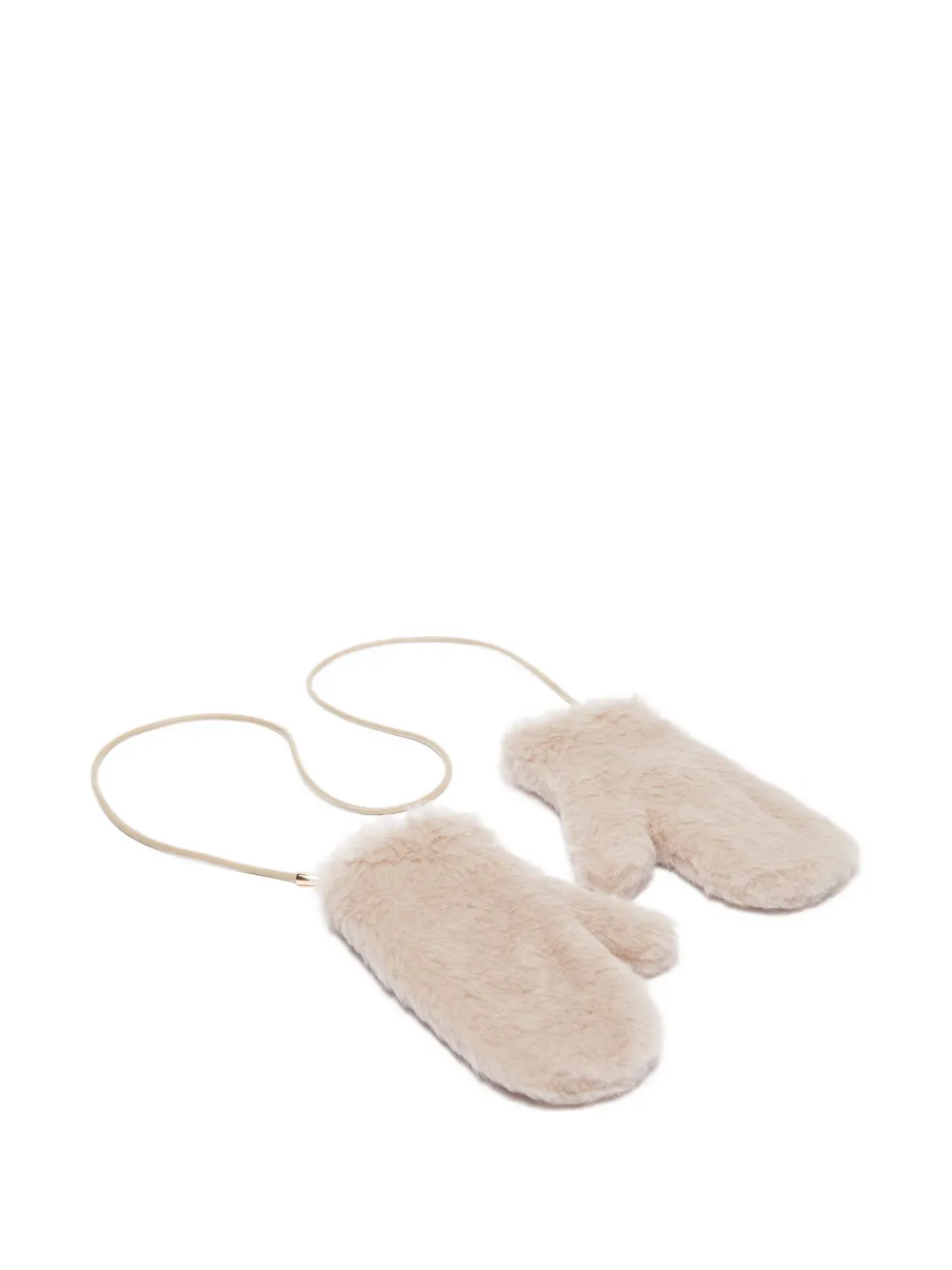 Max Mara faux-fur mittens - Beige