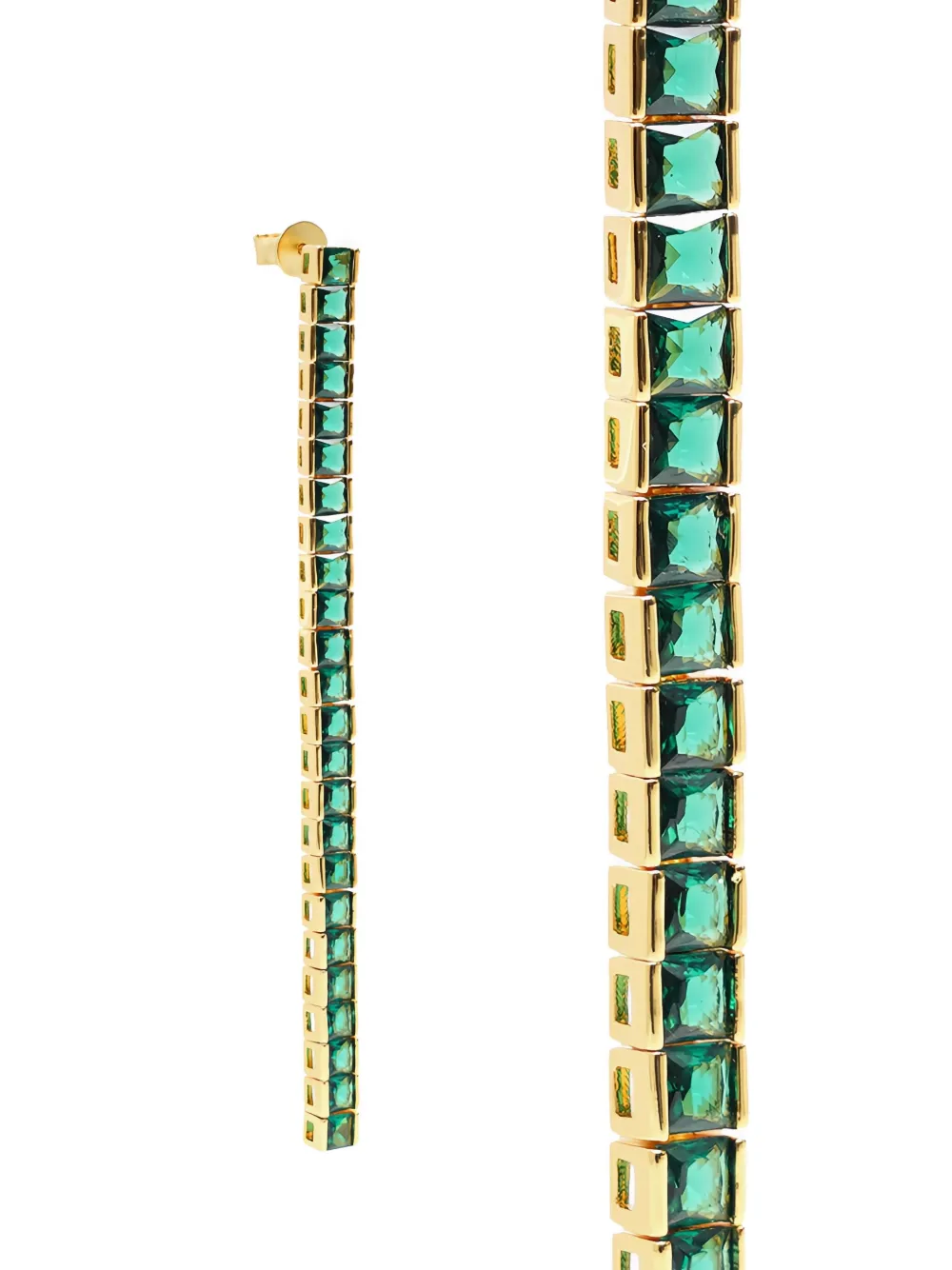 Izabel Display Square Tennis earrings - Goud