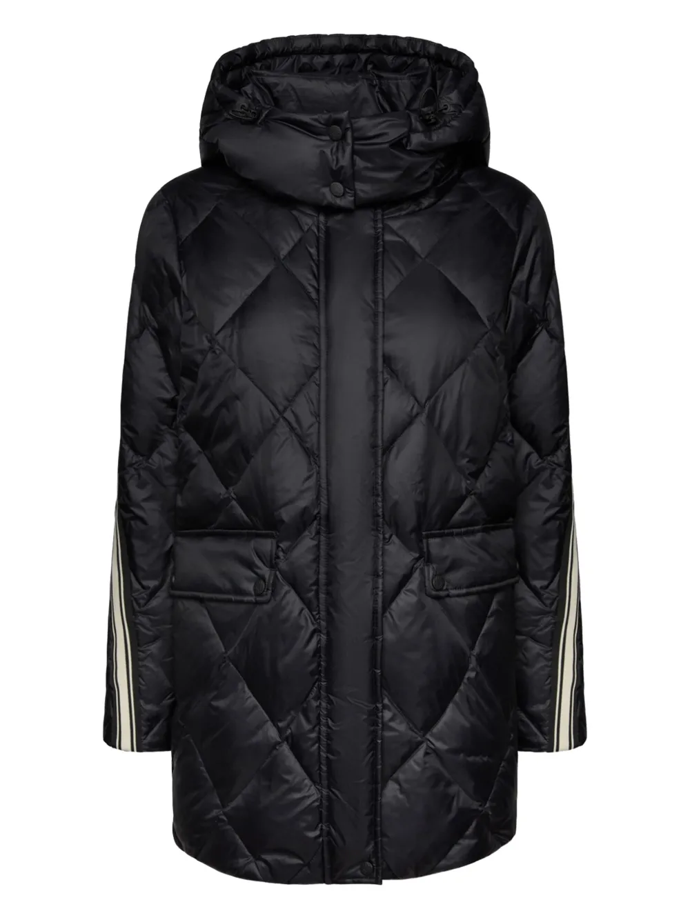 ELENA MIRO` quilted stripe-detail jacket | Black | Image 1