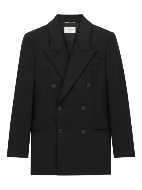 Saint Laurent blazer de lana con doble botonadura