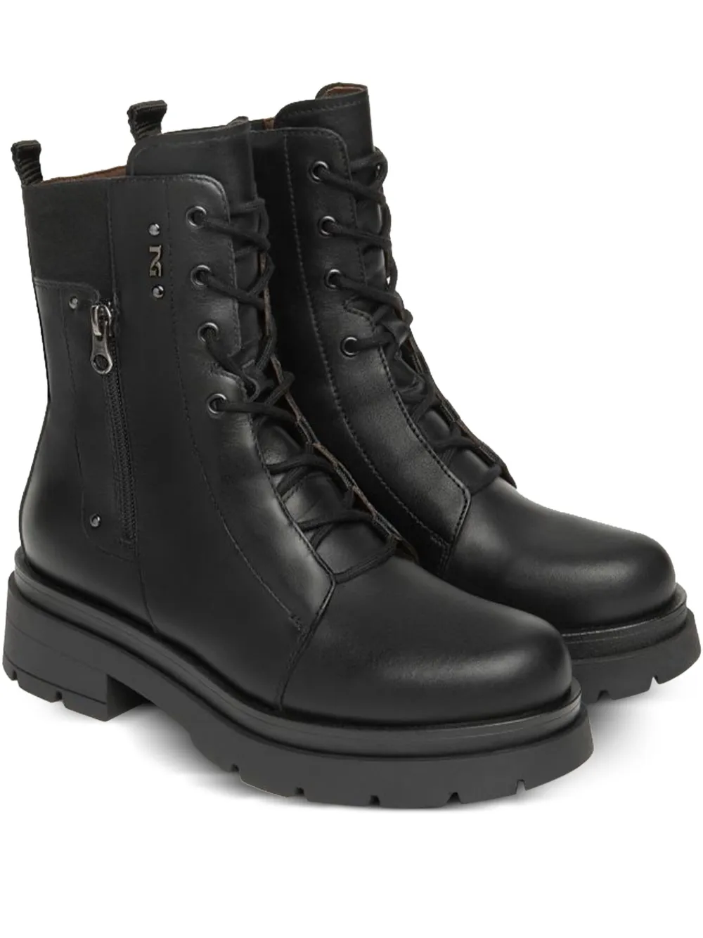 NERO GIARDINI lace-up zip-detail boots Black