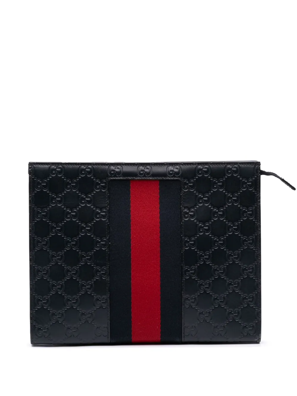 Gucci Pre-Owned 2000-2015 グッチシマ ウェブ クラッチバッグ - ブラック Gucci Pre-Owned 2000-2015 グッチシマ ウェブ クラッチバッグ - ブラック