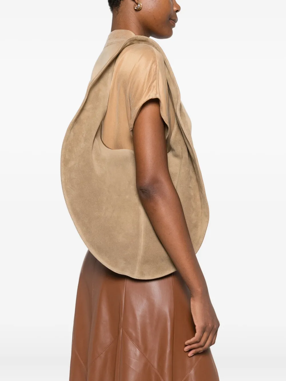 Maeden Market suede tote bag - Beige