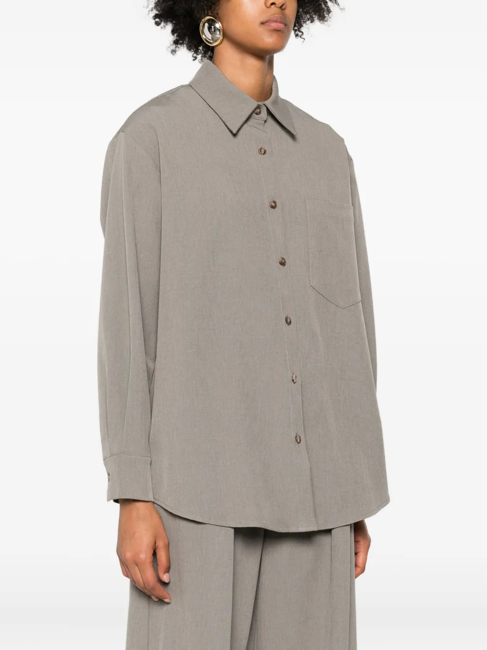 Eleh Button-down Cotton Shirt In Burgundy