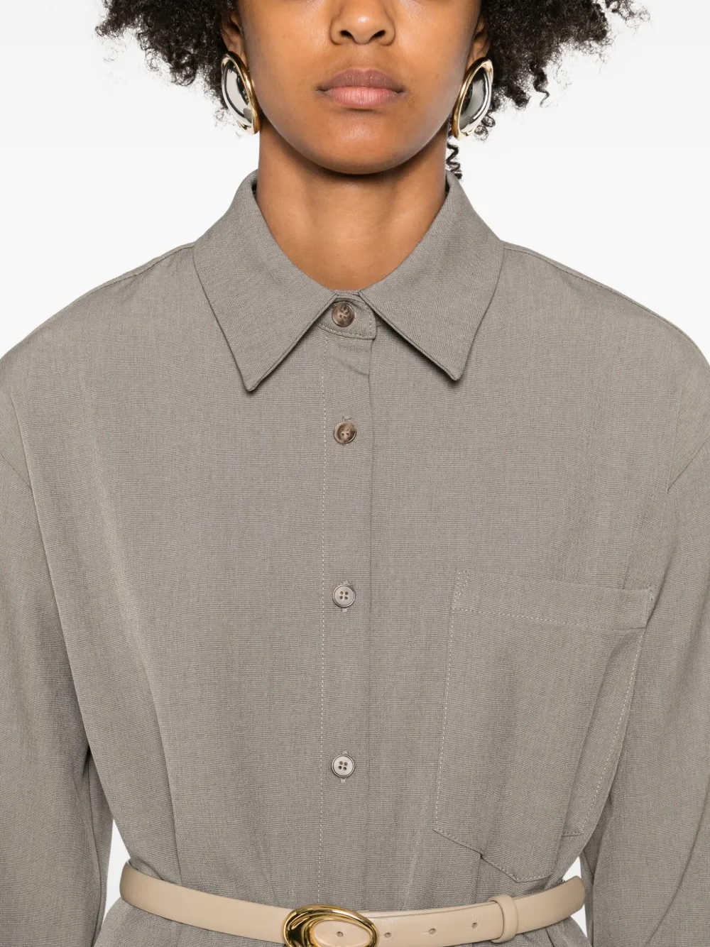 Eleh Button-down Cotton Shirt In Burgundy