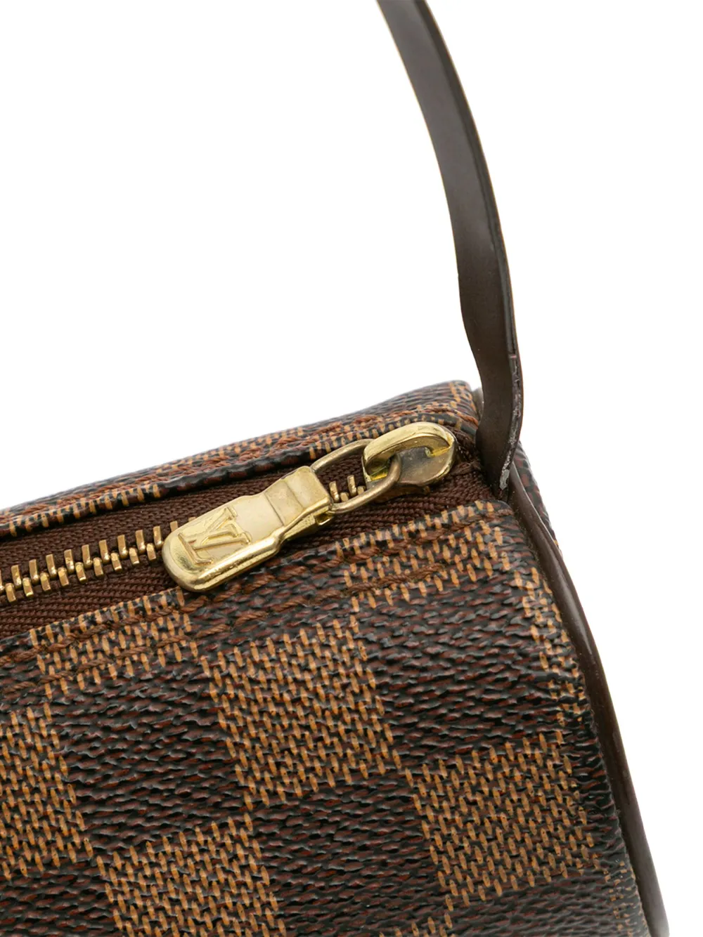 Pre-owned Louis Vuitton 2006-2017 Damier Ebene Papillon Pochette Handbag In Brown