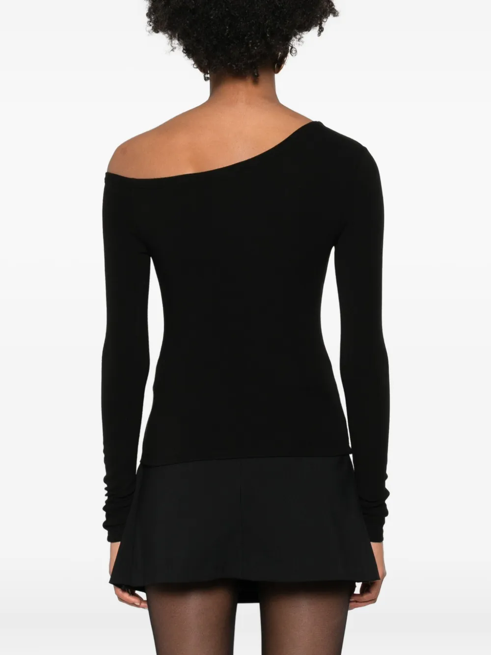 Eleh One-shoulder Button Top In Black