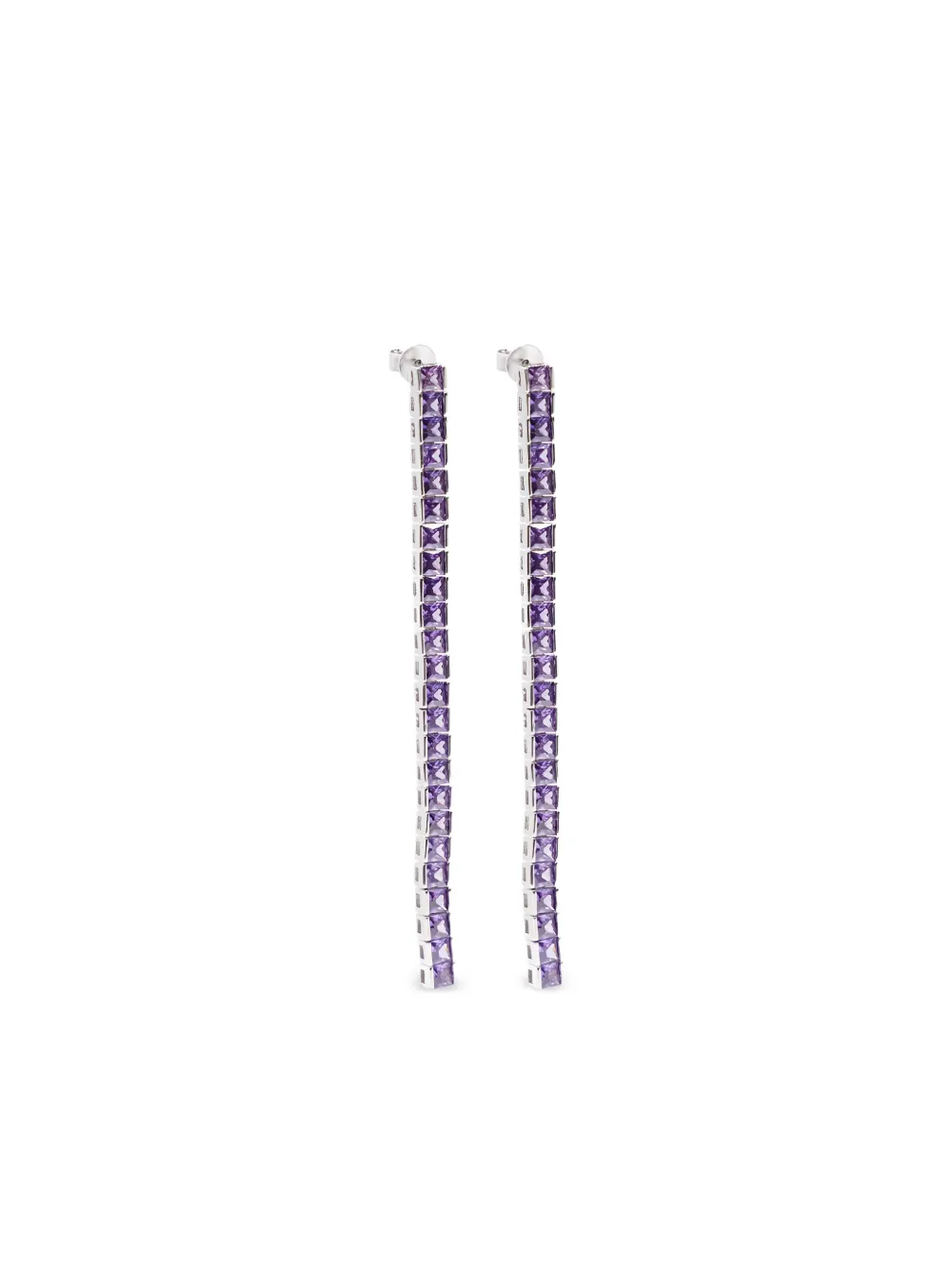 Izabel Display Tennis square earrings | Silver | Image 1