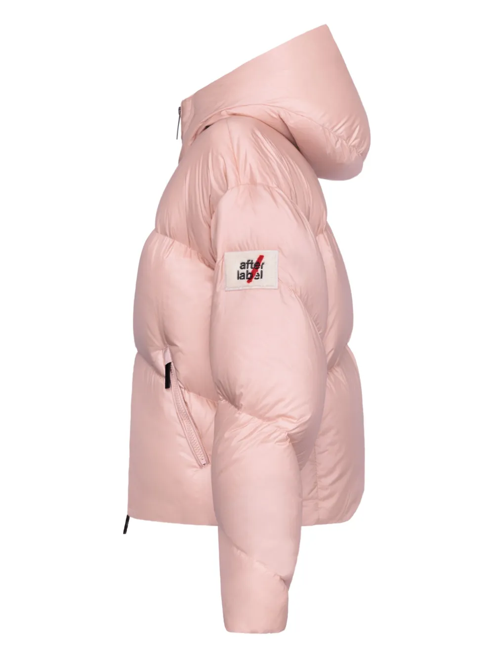 After Label Zip-fastening Hooded Puffer Jacket In Purple