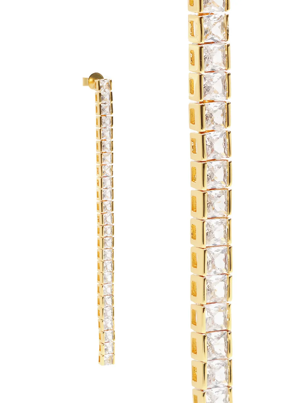 Izabel Display Tennis square-stone earrings - Goud