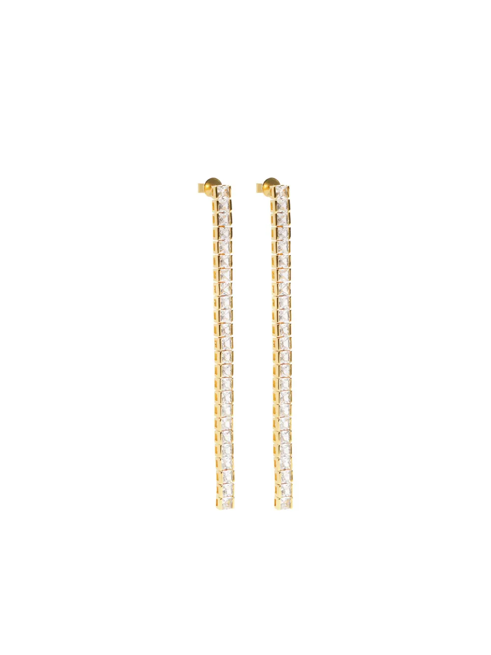 Izabel Display Tennis Square-stone Earrings In Gold