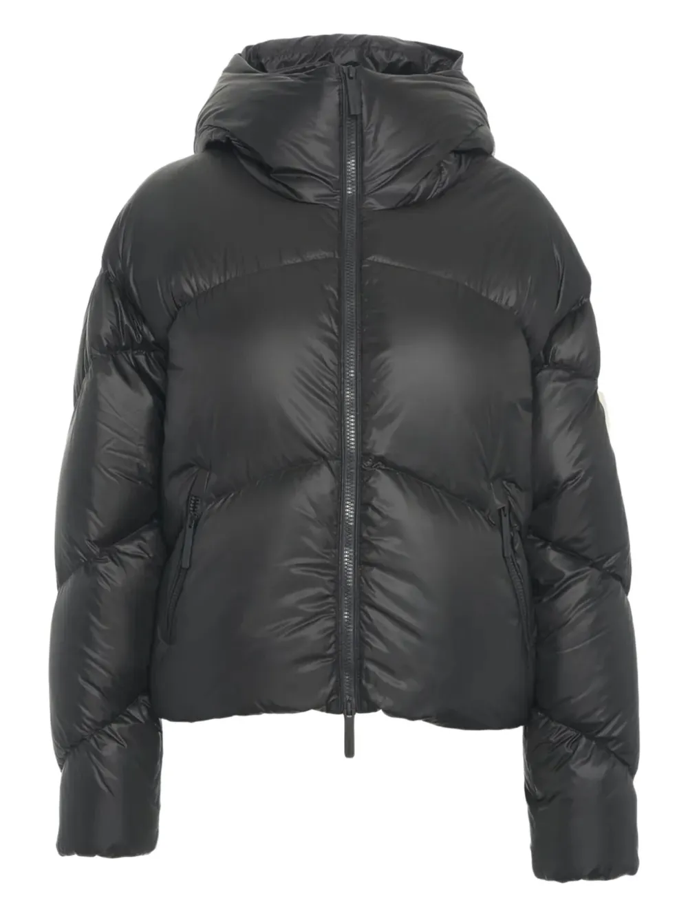 After Label Hooded Puffer Jacket In Black