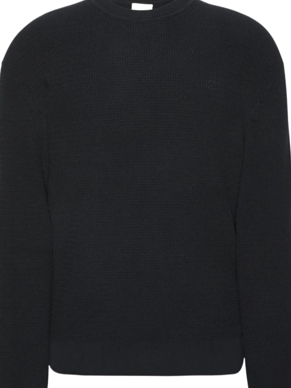 Calvin Klein textured cotton sweater - Zwart