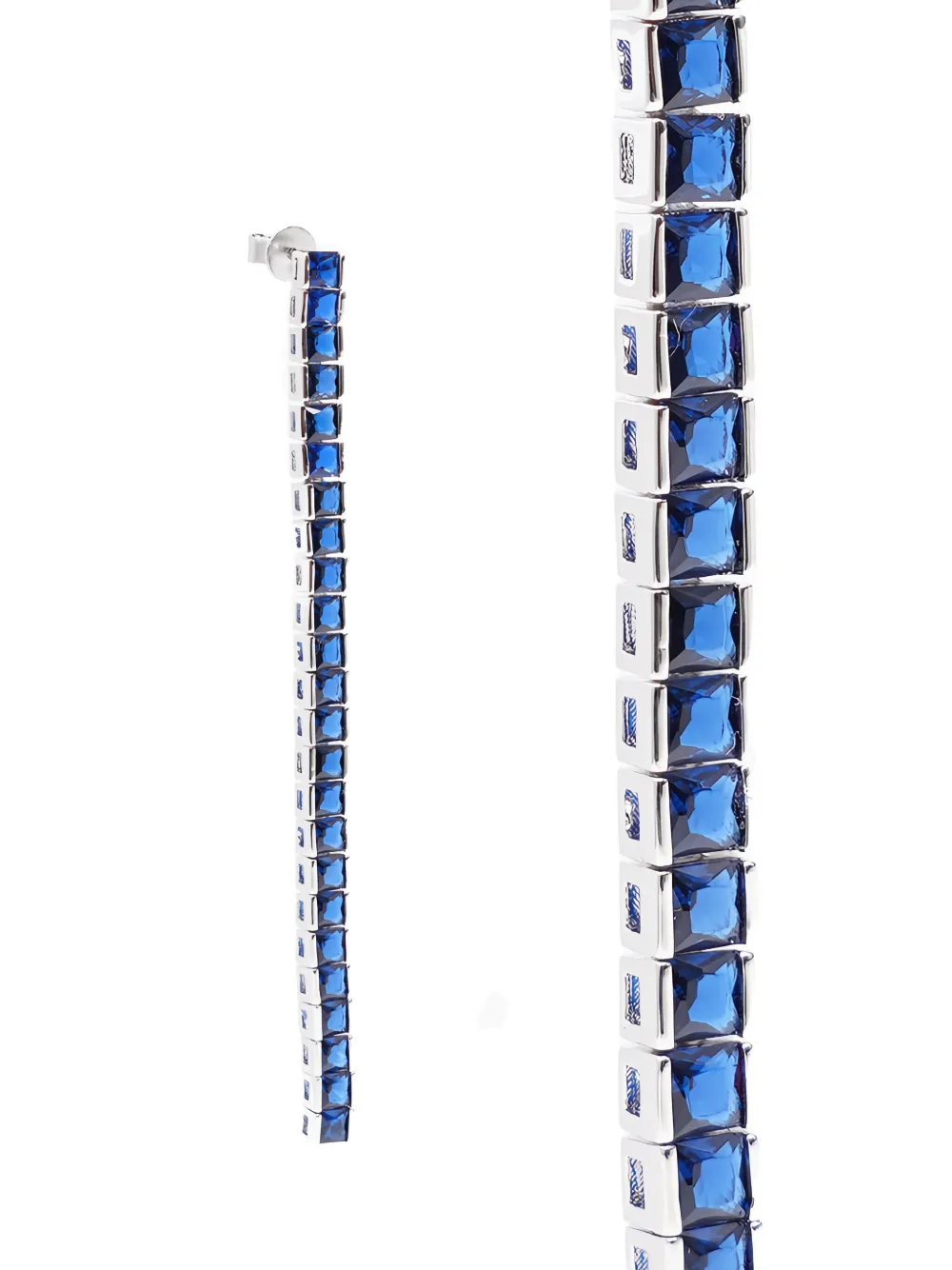 Izabel Display Tennis square earrings - Zilver