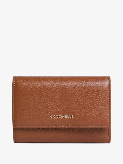 Coccinelle portefeuille en cuir à design pliant