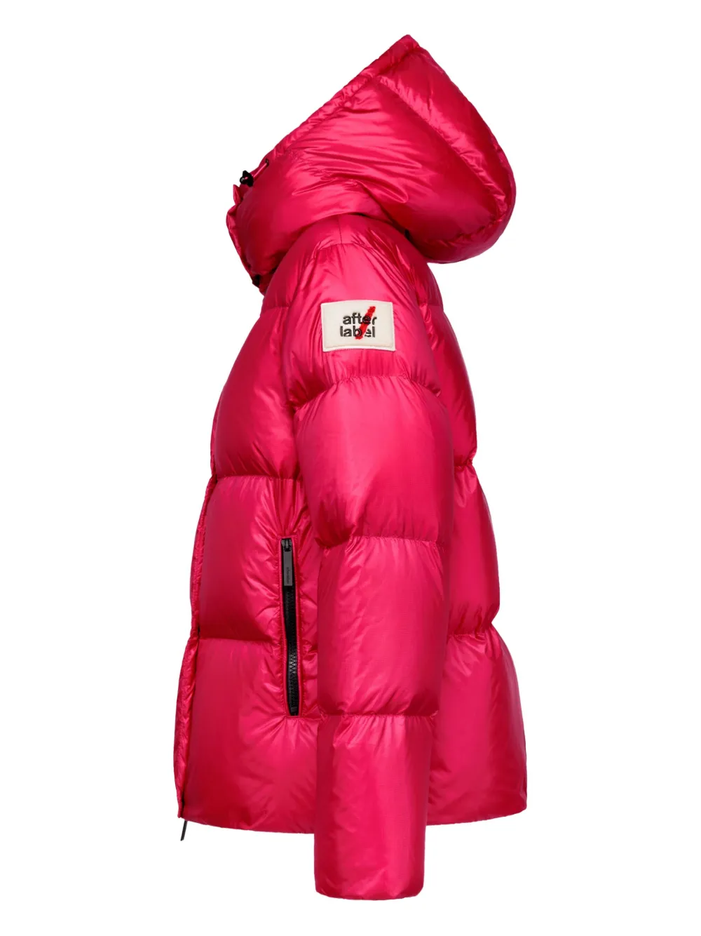 After Label Zip-fastening Hooded Puffer Jacket In Red