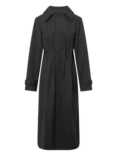 Elena Velez pleated button-fastening coat