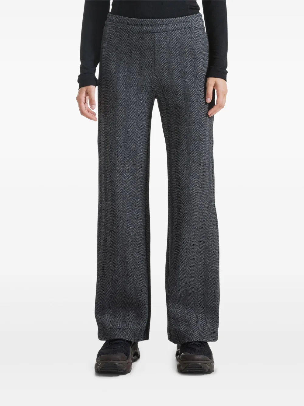 DEHA Palazzo broek met visgraatpatroon Grijs