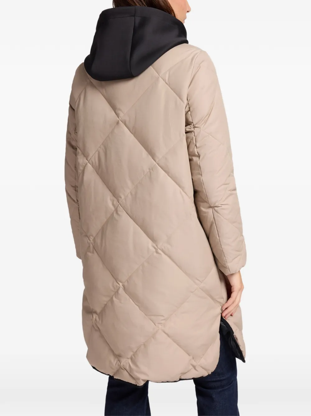 Elena Miro' Quilted Hooded Jacket In Neutral
