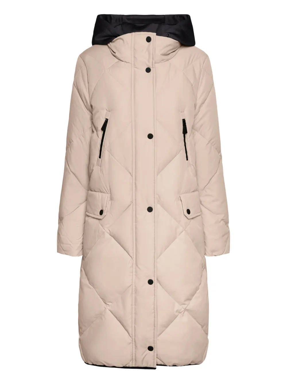 Elena Miro' Quilted Hooded Jacket In Neutral