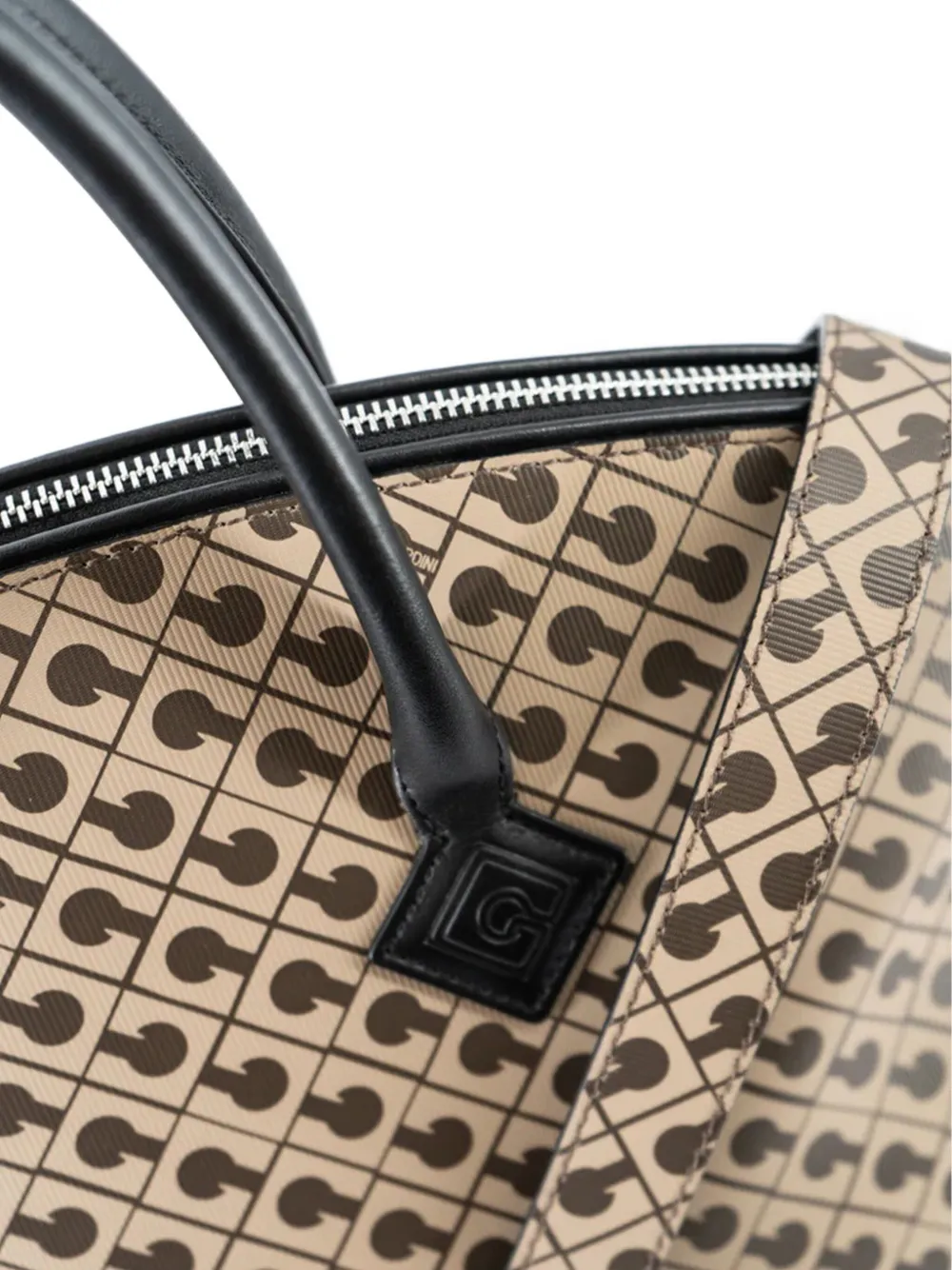 Gherardini Large Bowling Alley Monogram Cross Body Bag In Brown