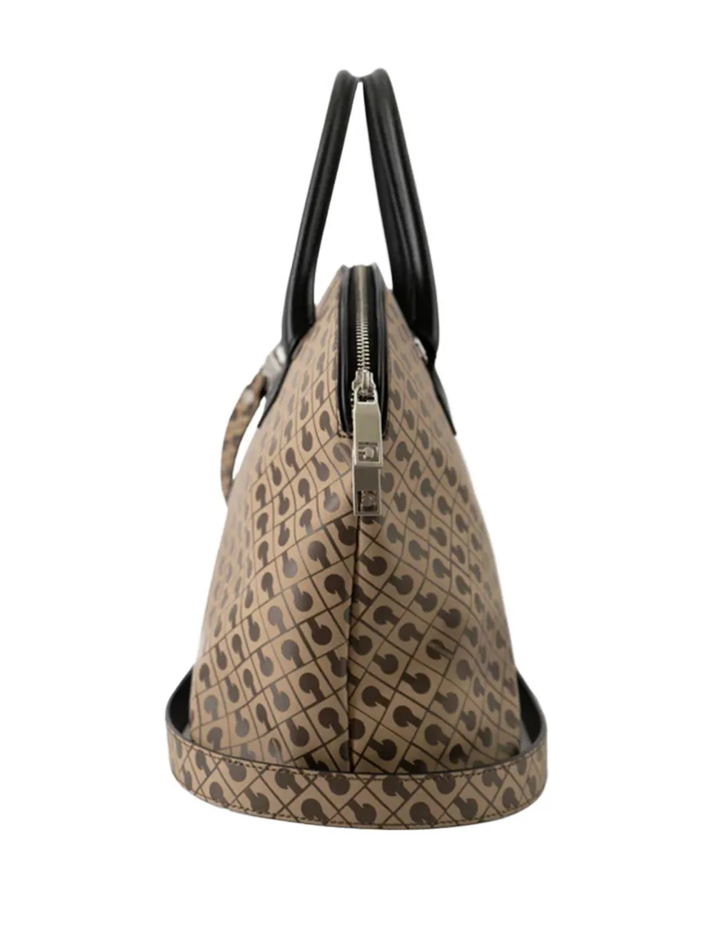 Gherardini Large Bowling Alley Monogram Cross Body Bag In Brown