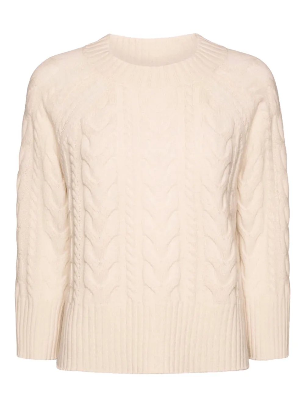 Elena Miro' Cable-knit Sweater In Neutral