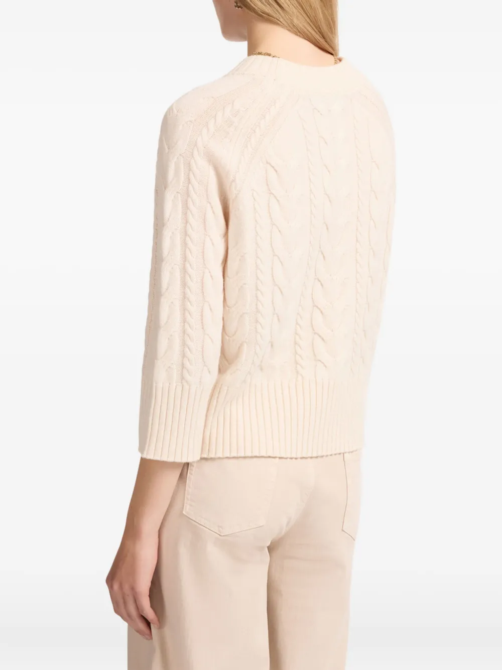 Elena Miro' Cable-knit Sweater In Neutral