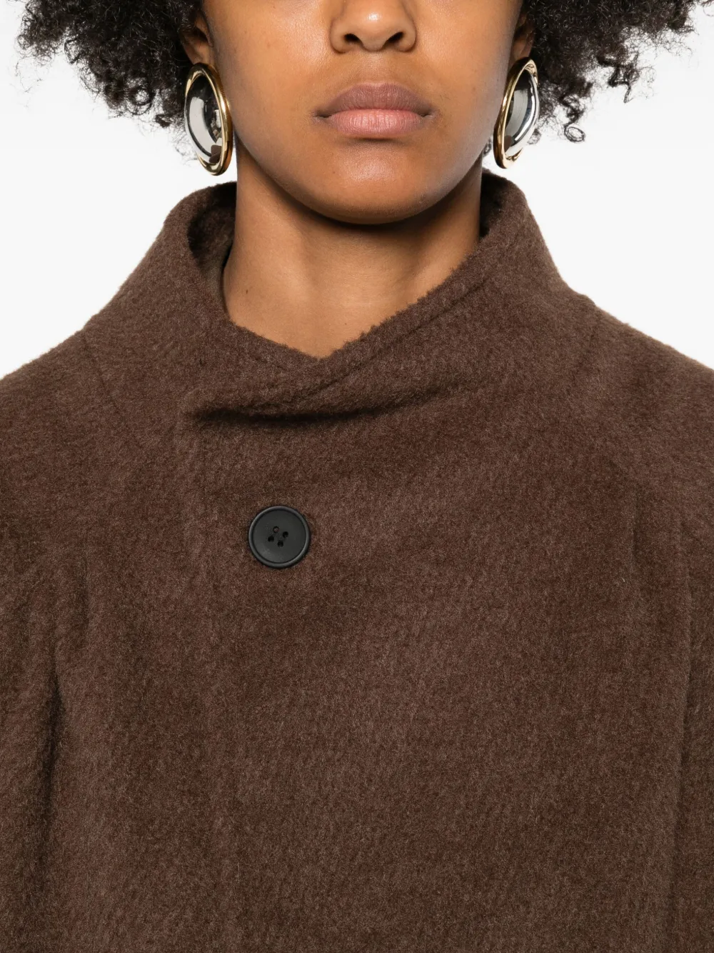 Eleh Single-button Wool Coat In Brown
