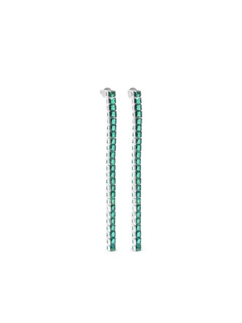 Izabel Display Tennis square emerald earrings