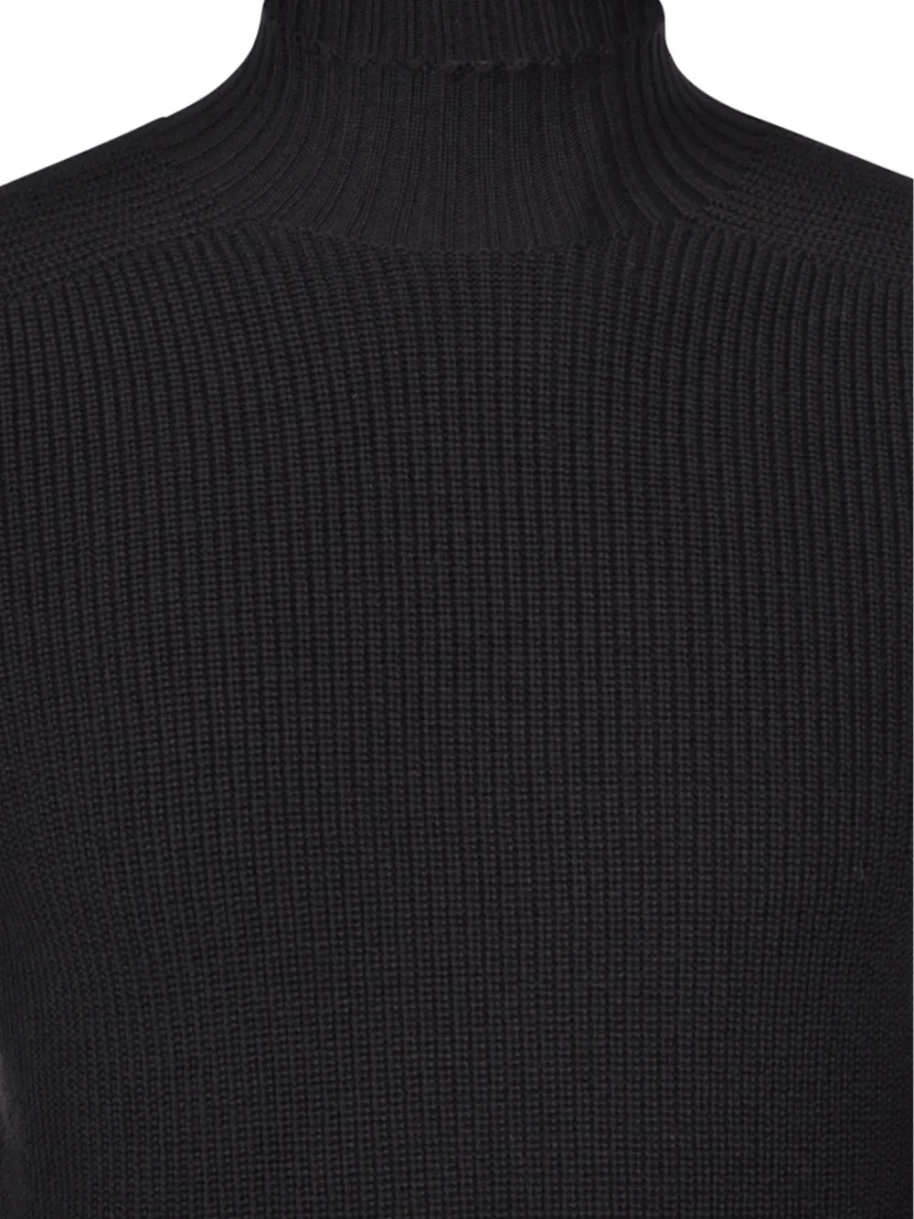 Gran Sasso Ribbed High-neck Sweater In Black