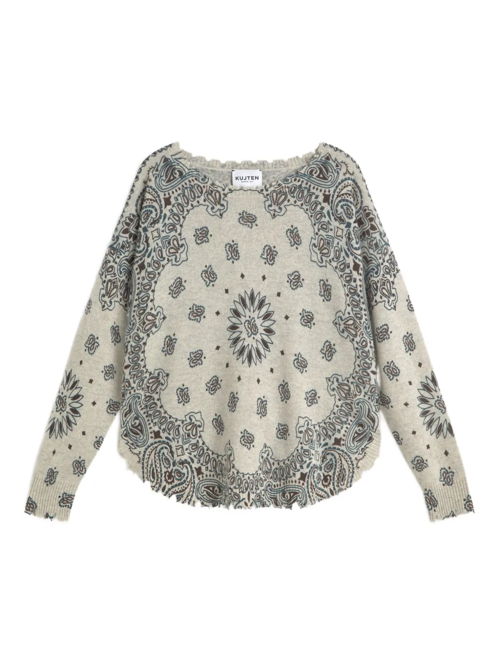 Kujten Patterned Sweater In Gray