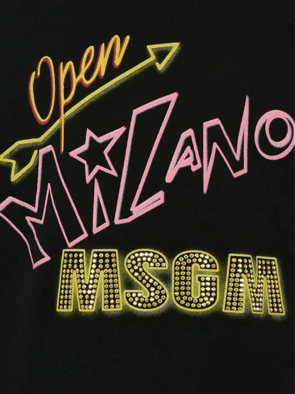 Msgm Embellished T-shirt In Black
