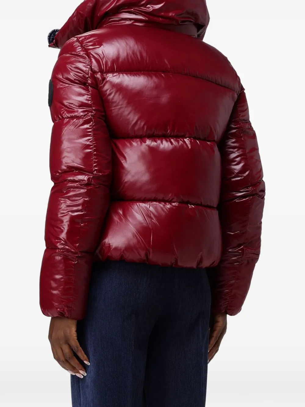 Save The Duck Gewatteerd jack met logopatch Rood