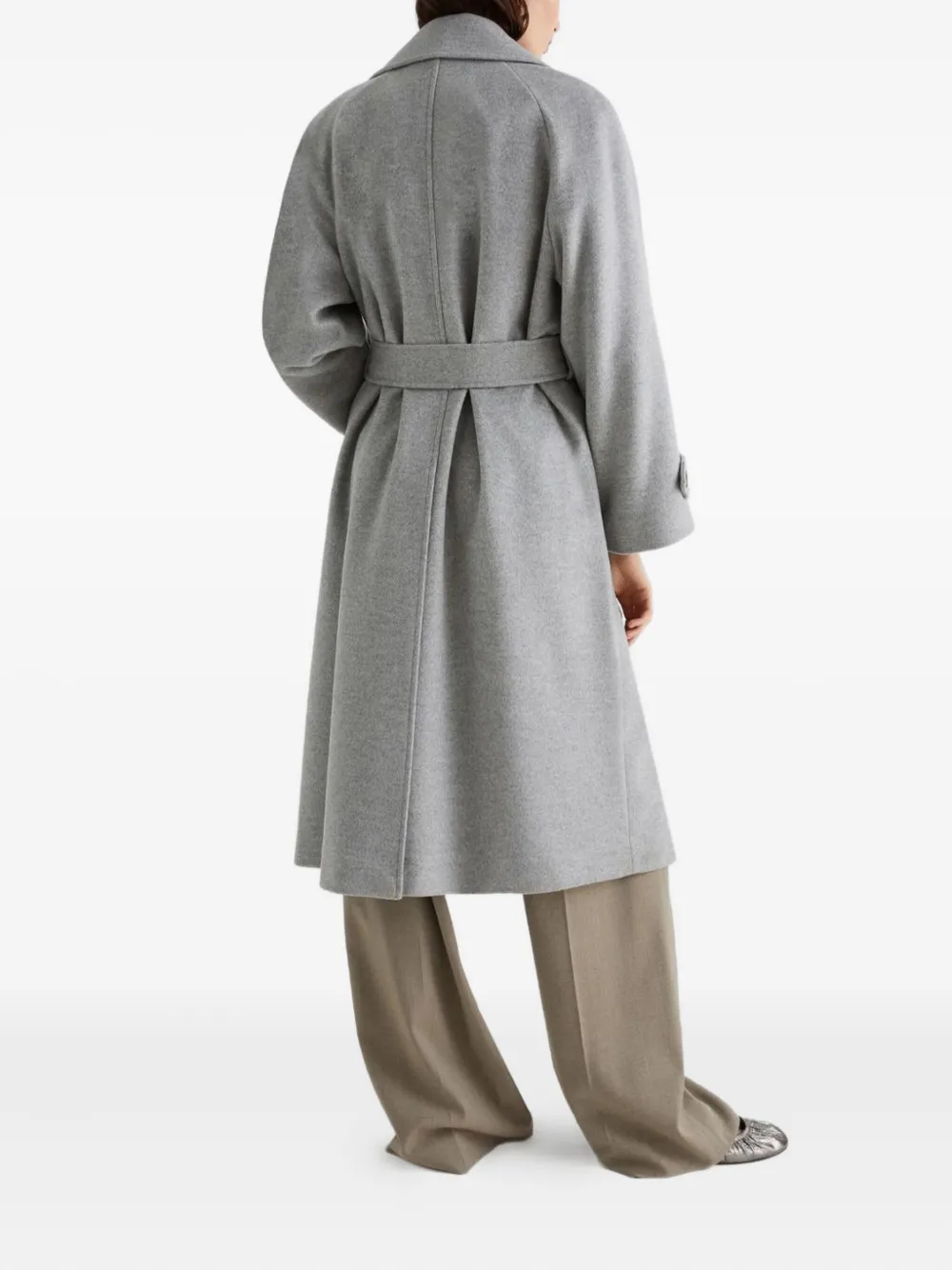 Marella Wool And Cashmere Broadcloth Coat In Gray
