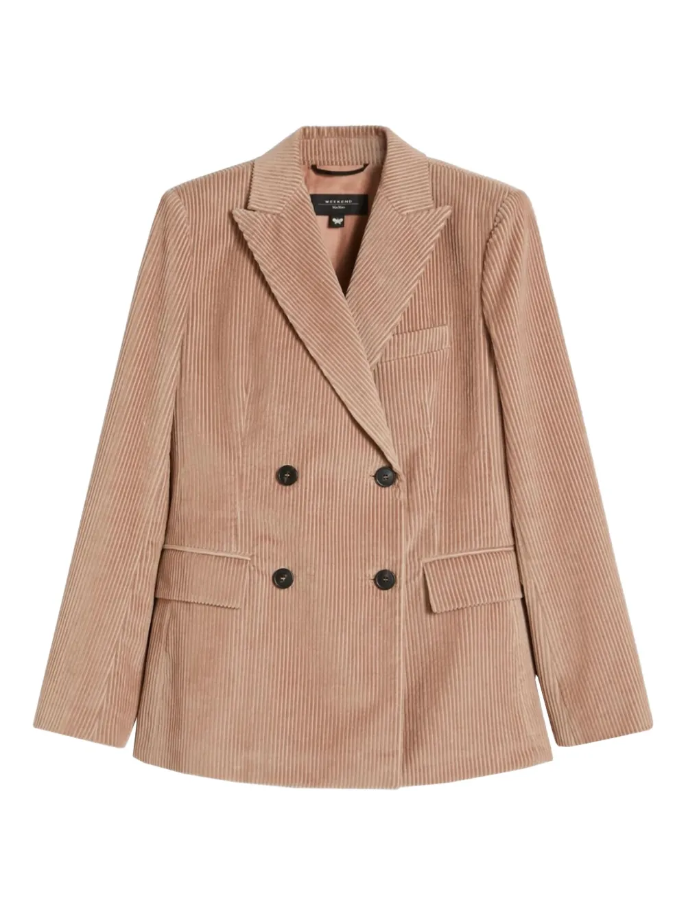 Weekend Max Mara Corduroy Double-breasted Blazer In Brown