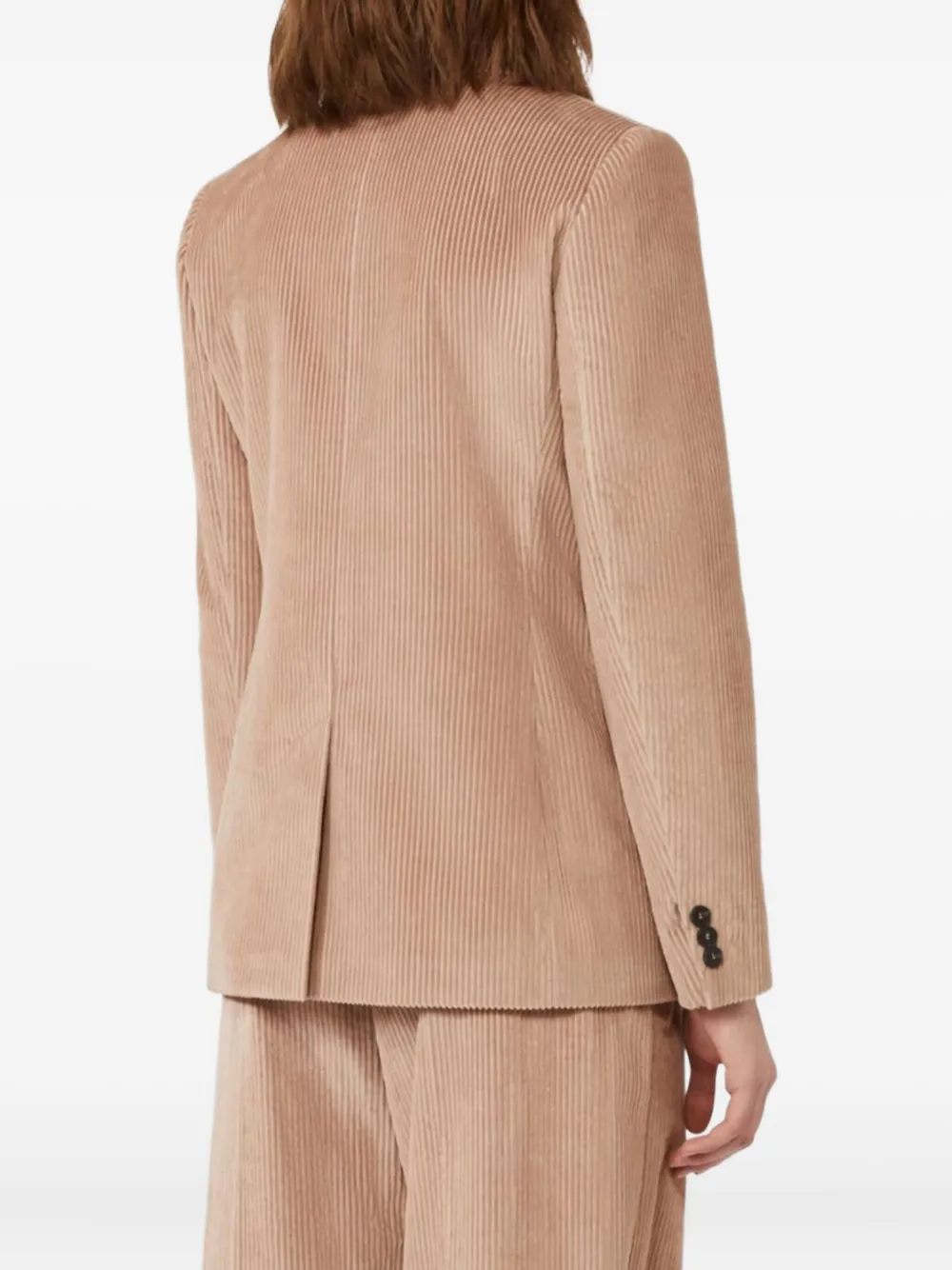 Weekend Max Mara Corduroy Double-breasted Blazer In Brown