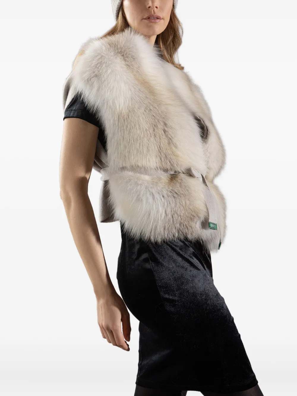Nima 1708 Belted Vest In Neutral