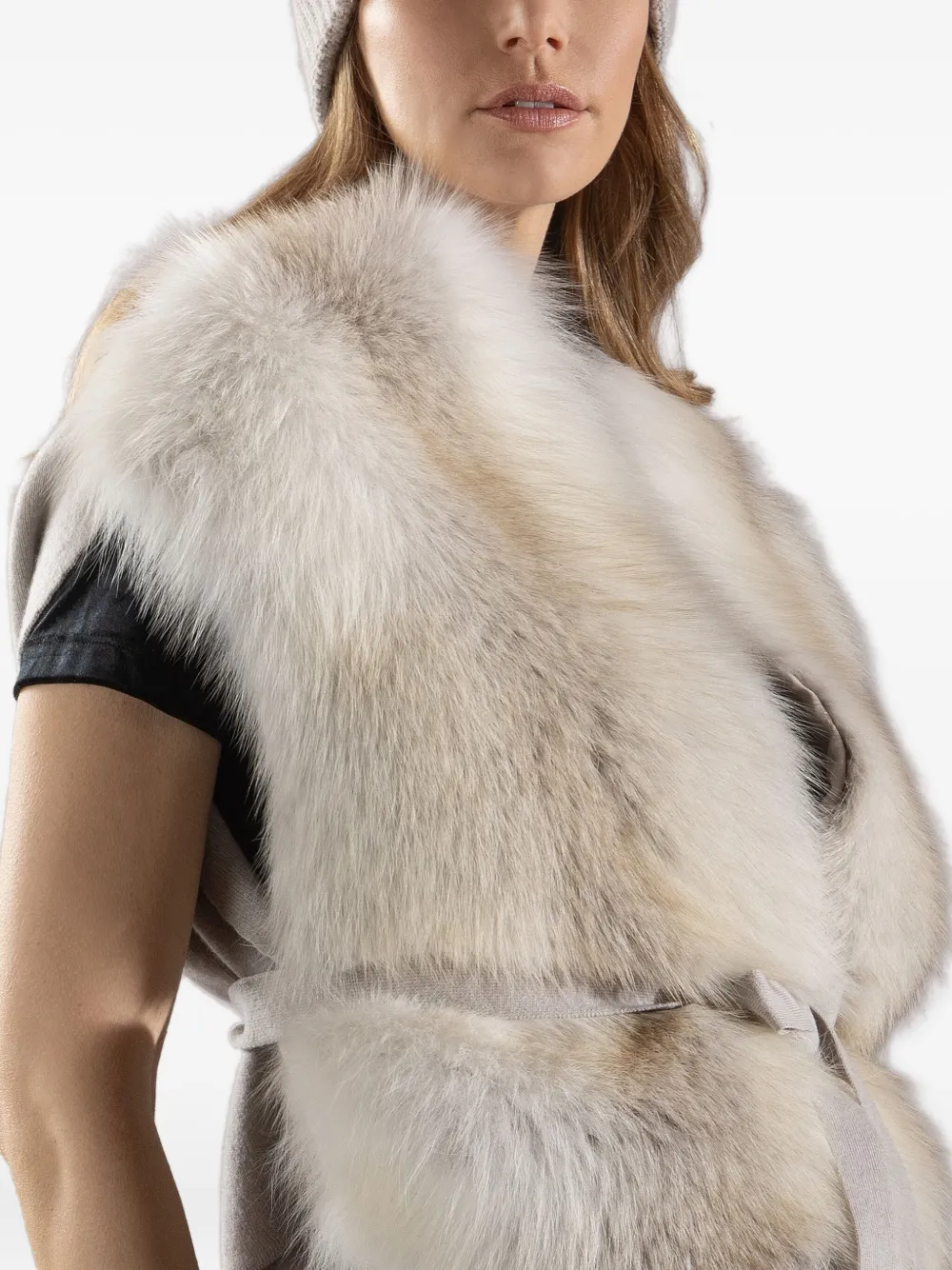 Nima 1708 Belted Vest In Neutral