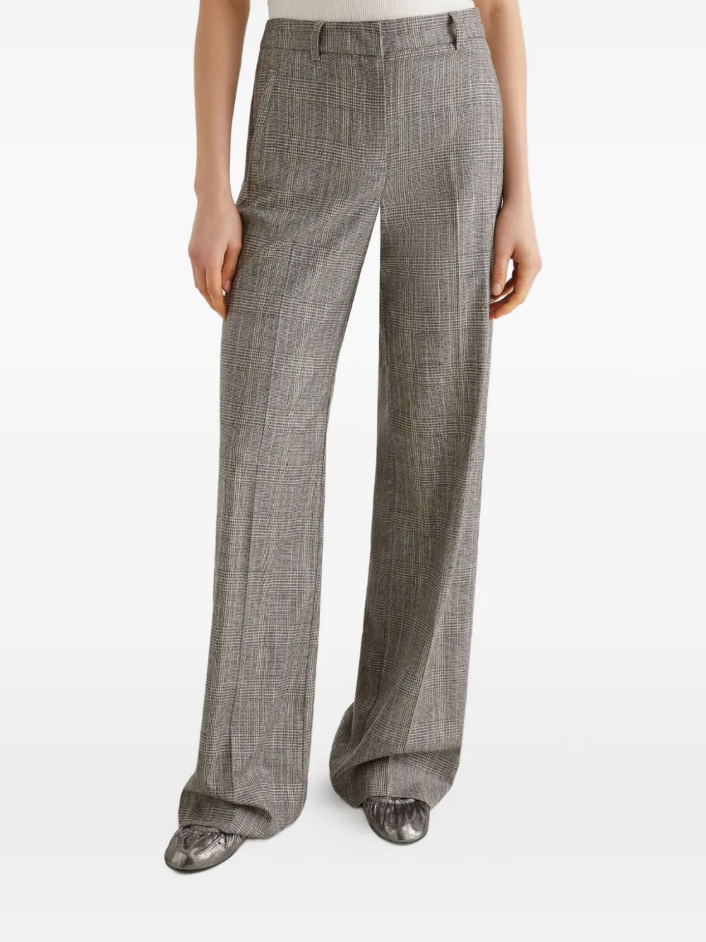 Marella TALES checked flannel trousers - Grijs