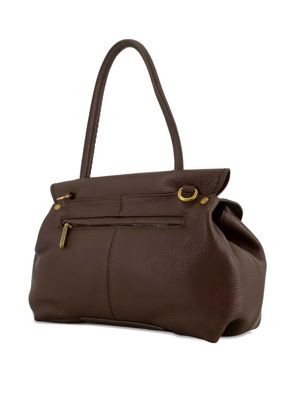 VISONA` turn-lock leather shoulder bag - Bruin