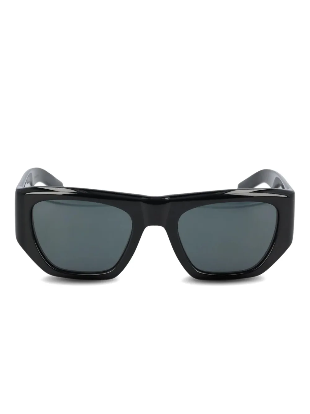 Saint Laurent Eyewear logo-plaque rectangle sunglasses - ブラック Saint Laurent Eyewear logo-plaque rectangle sunglasses - ブラック